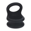 Wide Double O Silicone Cockring - L - Black
